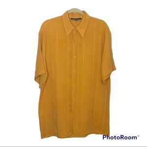 DANIALI Men's short-sleeved shirt, size: L color: mustard, new without tag